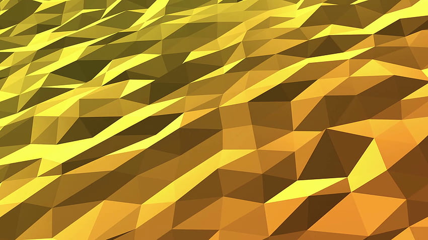 Polígonos dorados amarillo naranja. Bajo poli. de movimiento de bucle continuo de movimiento ultracompleto DCI fondo de pantalla