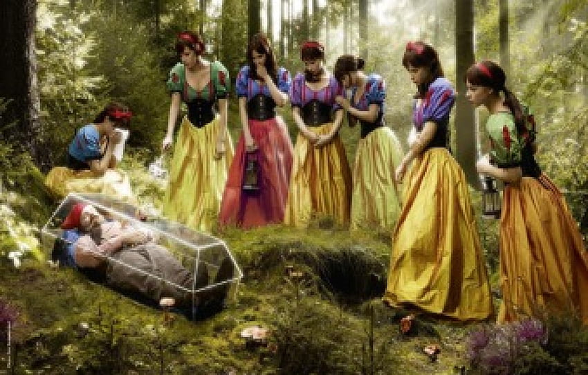 Kurcaci Dan Tujuh Putri Salju, kurcaci, tujuh, hutan, putri salju, peti mati kaca Wallpaper HD