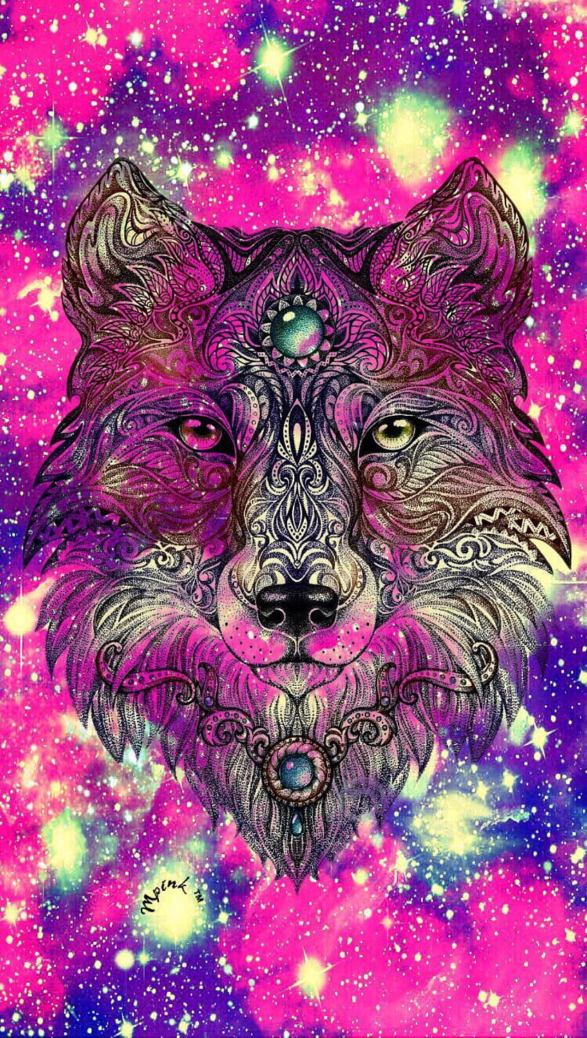 Tribal Wolf Galaxy HD phone wallpaper