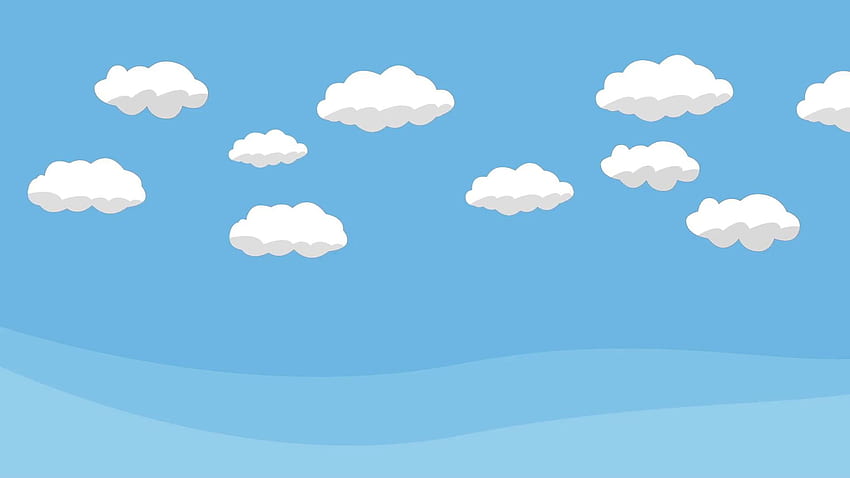 Cielo azul con nubes, nube de dibujos animados fondo de pantalla