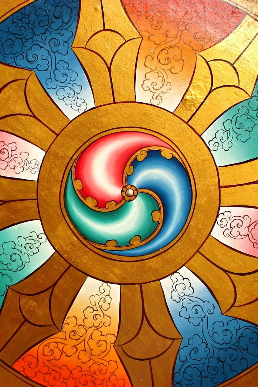 Dharma, Wheel, Chakra, Buddhism Iphone 4s 4 For Parallax Background HD phone wallpaper