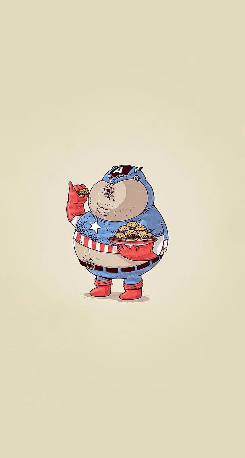 Fat Captain America HD phone wallpaper
