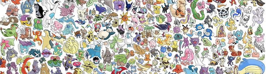 Fundo de todos os Pokémon, Pokémon de tela dupla papel de parede HD