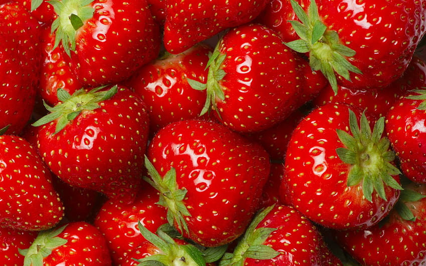 Erdbeeren, süß, Erdbeere, grün, rot, Dessert, Obst, Essen HD-Hintergrundbild