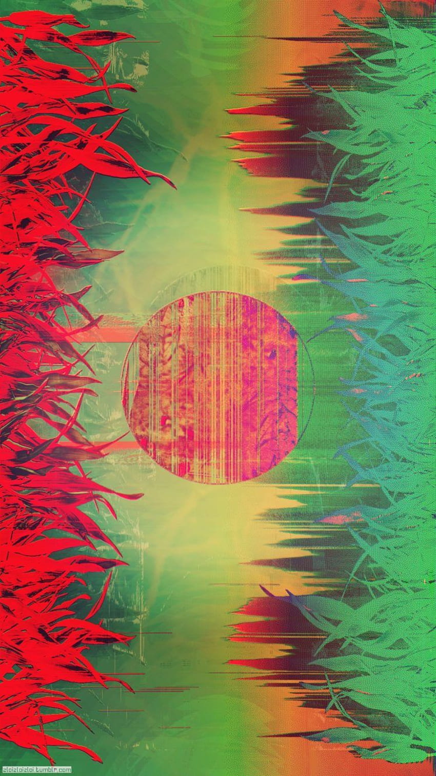 글리치 아트, 초록, Vaporwave, LSD / HD 전화 배경 화면