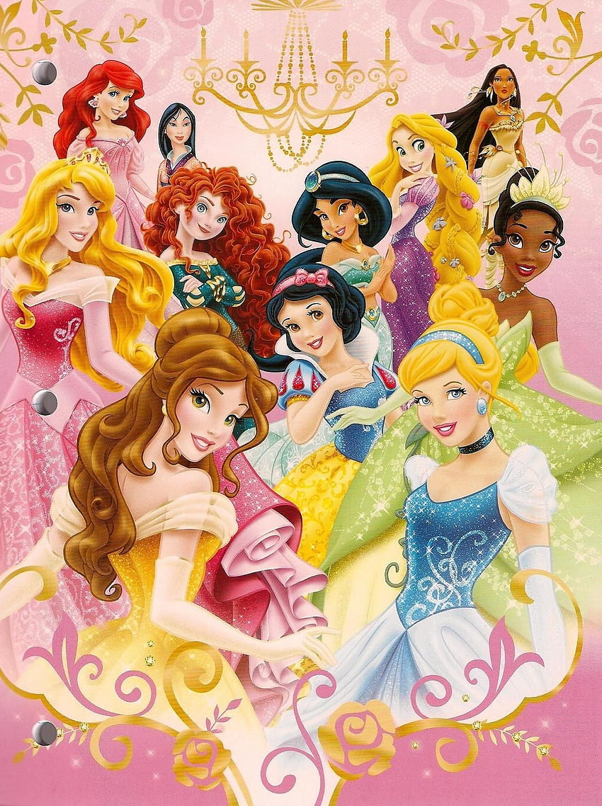 Princesa Disney completa, princesa Disney linda fondo de pantalla del teléfono