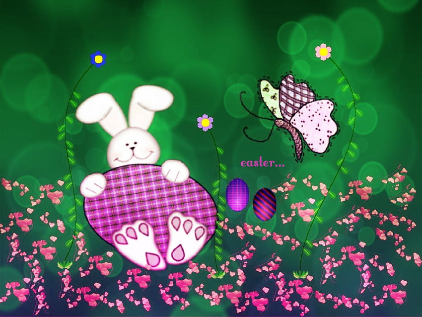 easter bunny , easter, abstract, wp, fantasy HD wallpaper