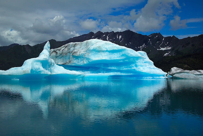 ледников айсберг, отражения, айсберги, ледници, море, природа, океани HD тапет