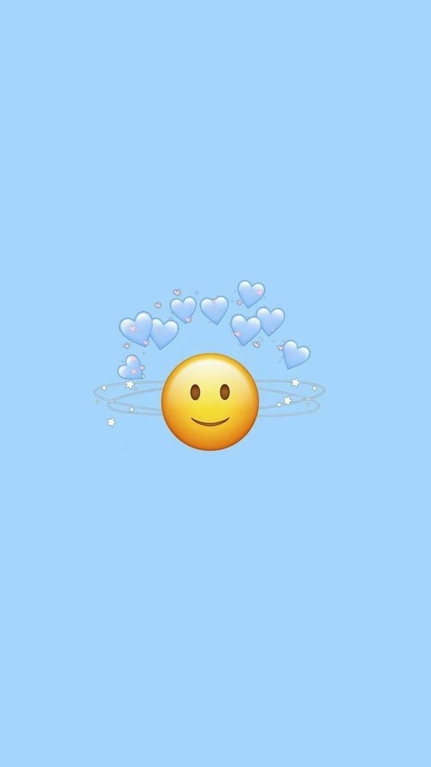 Simpatiche emoji per iPhone, emoji blu Sfondo del telefono HD