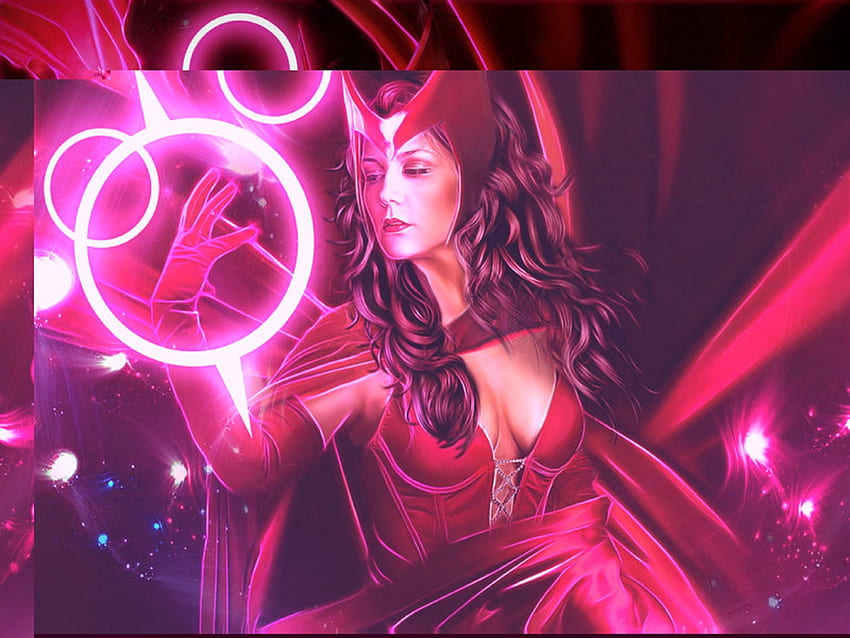 ~Magic of Scarlet Witch~, colors, beautiful girls, digital art, witch, female, magic, weird things people wear, beautiful, backgrounds, creative pre-made, love four seasons, fantasy, manipulation, red, cloak, models, hair HD wallpaper