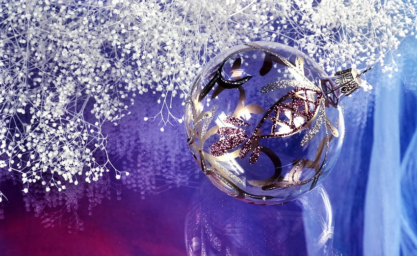 Holidays, Patterns, Reflection, Branches, Ball, Christmas Tree Toy HD wallpaper