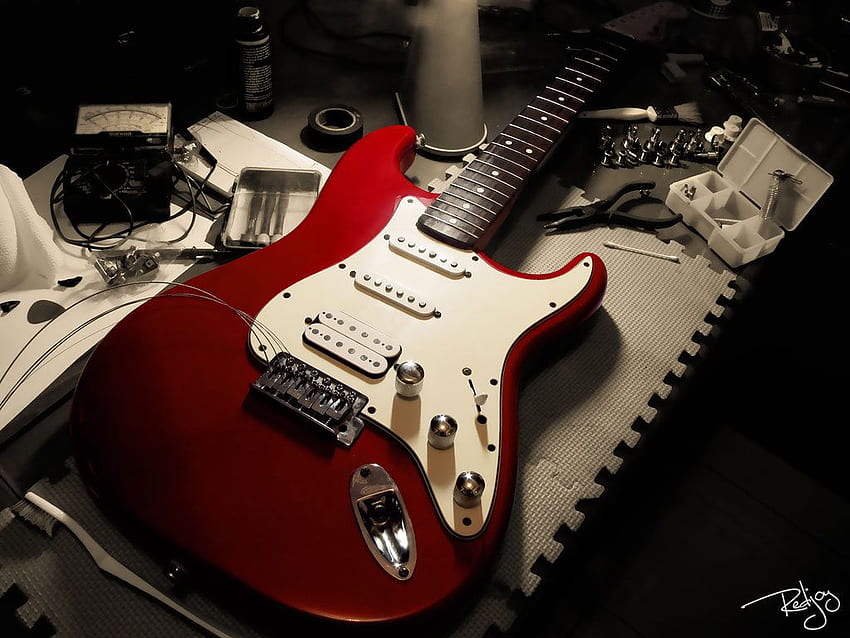 Fender Stratocaster. Guitare électrique Fender Fond d'écran HD