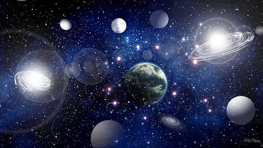Man and Dog in space Doors to Multiverse 4K wallpaper download