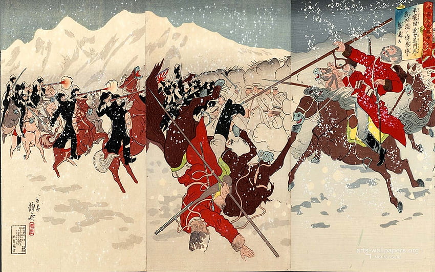 Japanische Kunst, japanische Tuschemalerei HD-Hintergrundbild