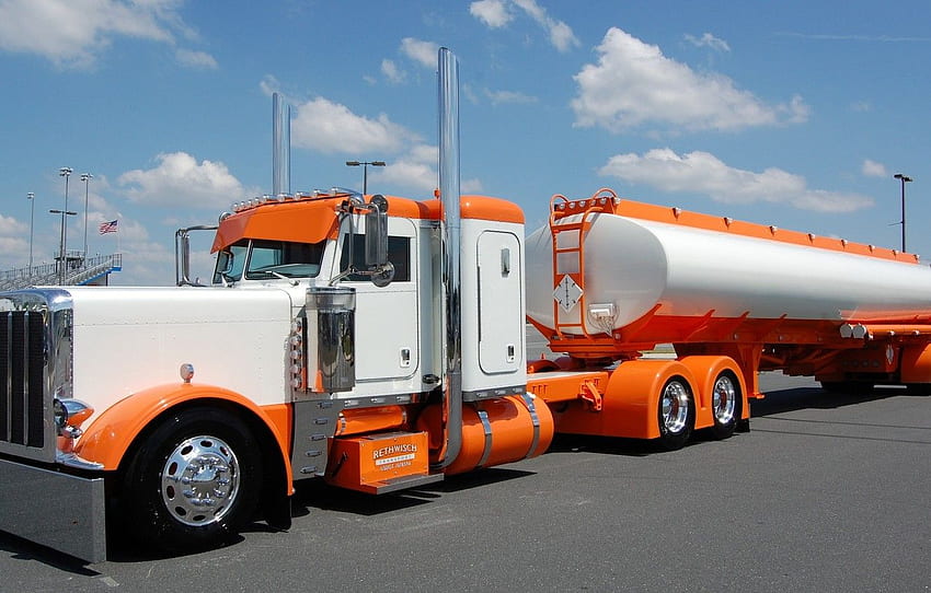 truck, tank, peterbilt 379, oil, tanker for , section грузовики, Oil Tanker HD wallpaper
