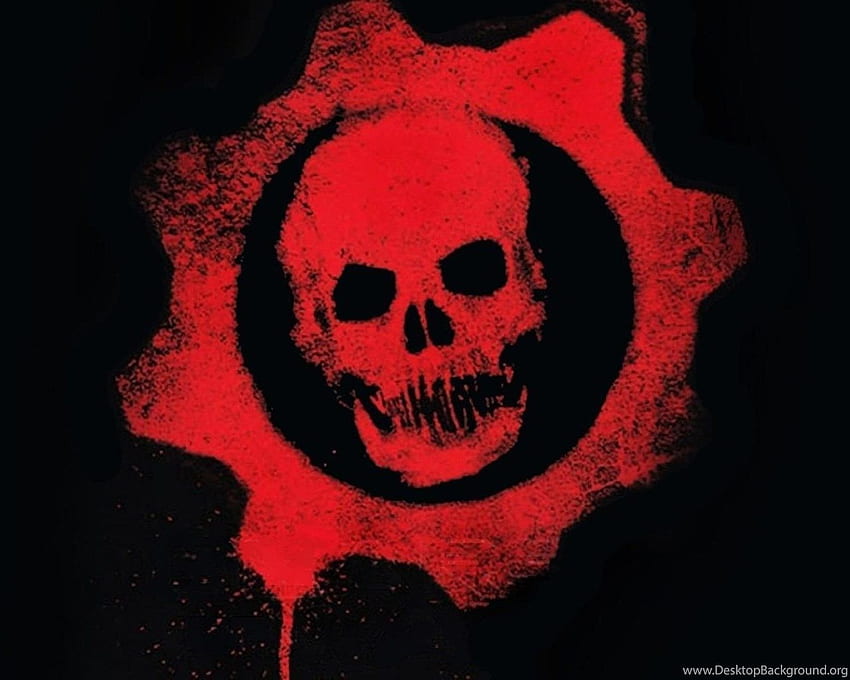 Games Gears Of War Skull Logo HD wallpaper
