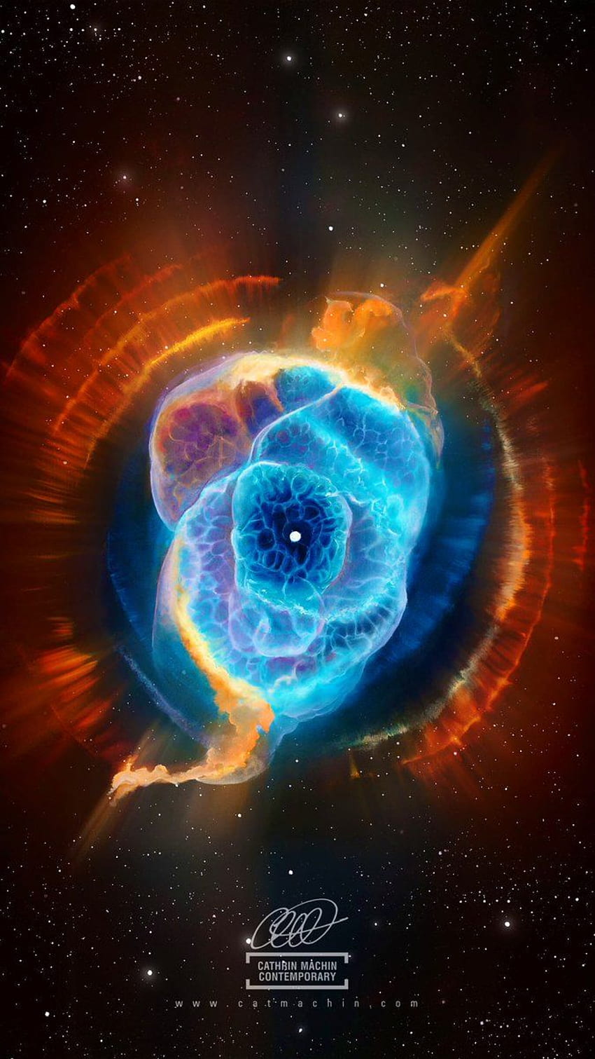 Cathrin Machin Space Art - Here's a phone of the cats eye nebula painting I made. Please be my guest and use this on your device if you want HD phone wallpaper