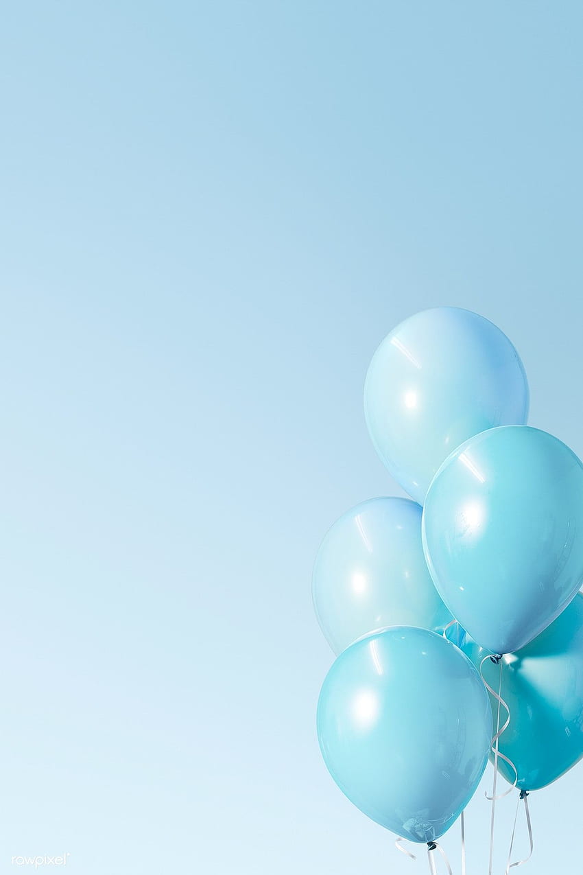 psd premium / de maquete de banner de balões azuis Pastel por Jubjang sobre balão azul, menino Birtay, fundo birtay, maquete e balão birtay. Pastel estético azul, Azul pastel, Estético azul claro Papel de parede de celular HD