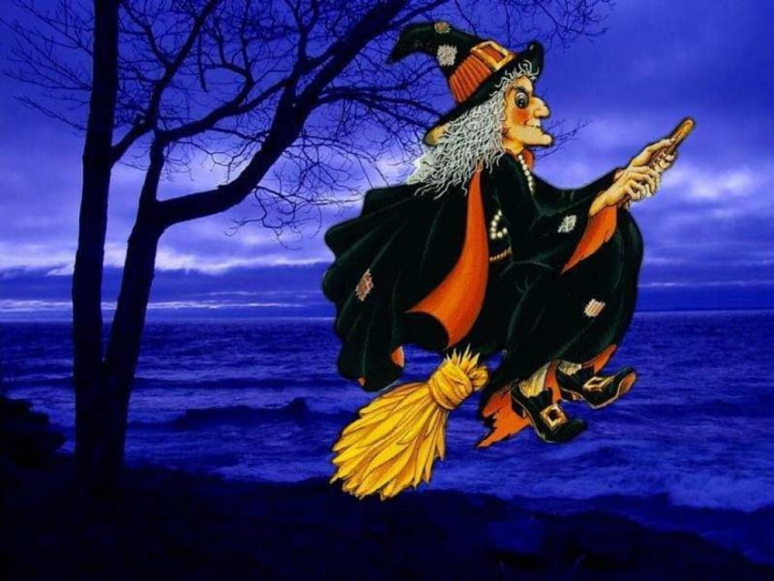 Halloween Witch, halloween, irish, witches, celtic, samhain, scarry, dark, witch HD wallpaper