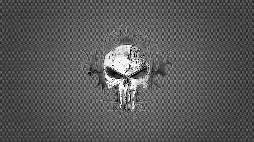 Череп Punisher, фон t, лого на черепа HD тапет