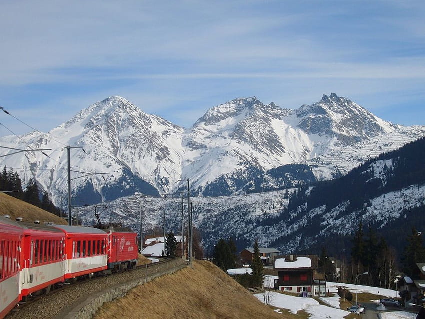 スイスの休日グラウビュンデン - 氷河特急とピッツ - ウィキメディア・コモンズ 高画質の壁紙