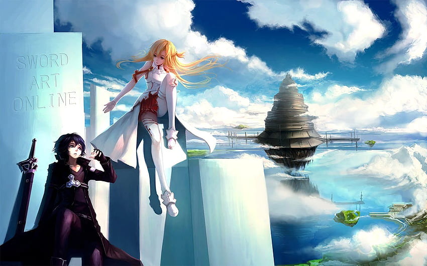 Sword art online anime series character blue sky cloud big island HD  wallpaper | Pxfuel
