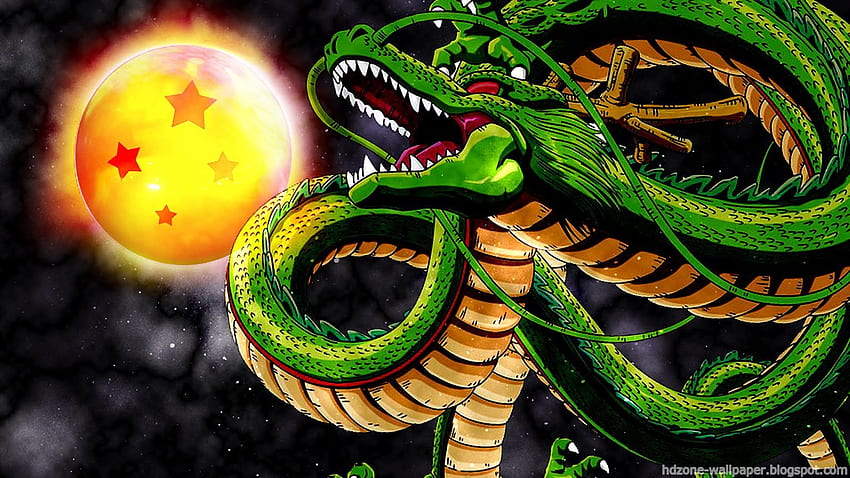 Dragon Ball, dragón, jungla, serpiente, Shenron, captura de , computadora, arte fractal. Mocah, arte del dragón verde fondo de pantalla