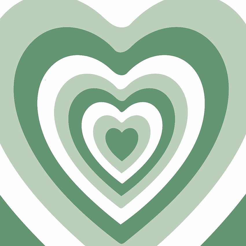 Естетически фон на мощните момичета със зелени сърца. Y естетичен фон, градински зелен цвят, Y фон, Y сърце HD тапет за телефон