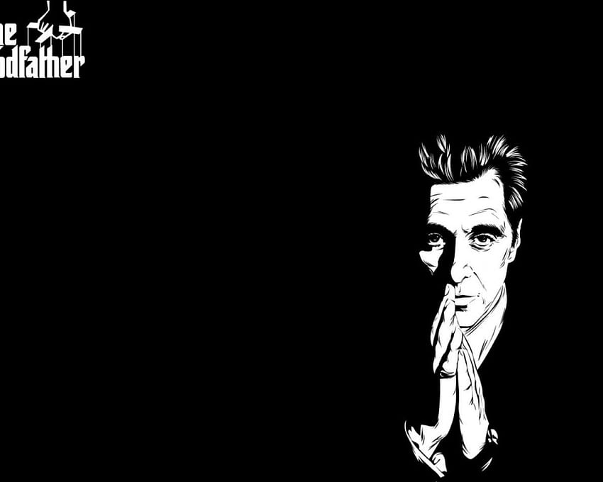 Michael Corleone, white, Al Pacino, black, the godfather HD wallpaper