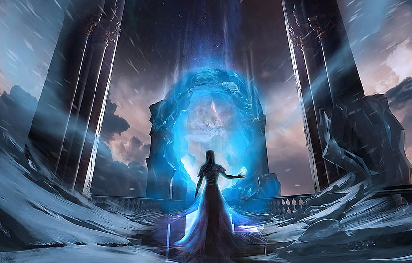 girl, magic, the portal for , section фантастика - HD wallpaper