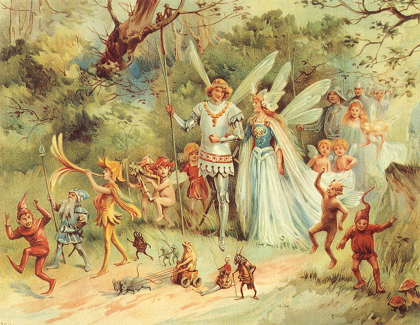 Fairy Tales, fairie, art, beatle, tree HD wallpaper