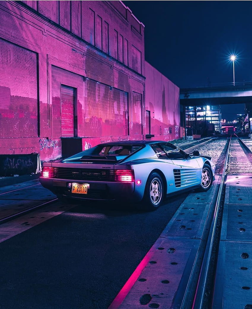 The rhythm of the night. Ferrari Testarossa • By HD phone wallpaper