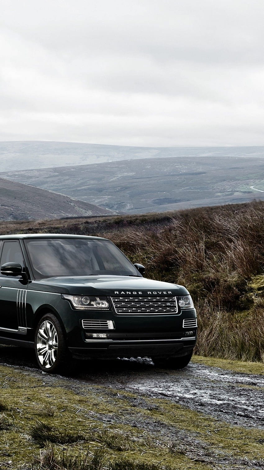 Land Rover Range Rover, Schwarz, Geländewagen, Luxus, Autos, Hügel für iPhone 8, iPhone 7 Plus, iPhone 6+, Sony Xperia Z, HTC One - Maiden HD-Handy-Hintergrundbild