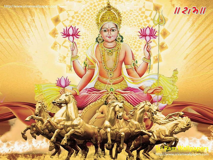 Lord Surya mit sieben Pferden. Gott und - Surya, 7 Pferde HD-Hintergrundbild