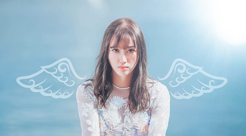 Angel, blue, wings, white, model, asian, girl, woman HD wallpaper