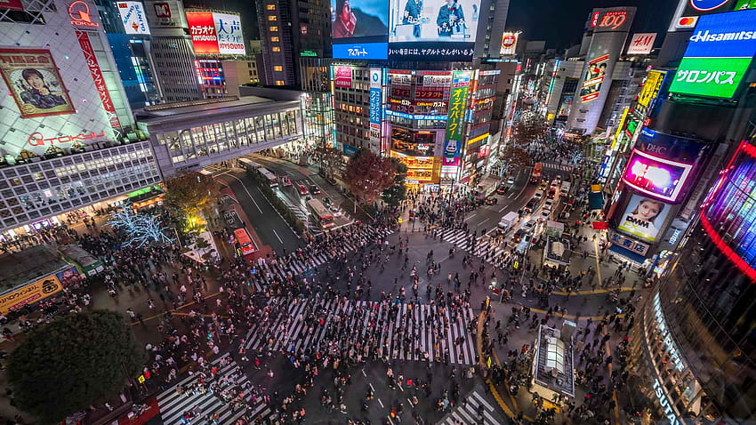 Japonya, Shibuya Geçişi HD duvar kağıdı