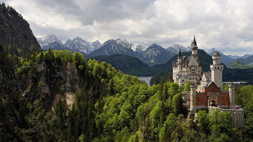 Замъкът Нойшванщайн - Бавария - Германия, Бавария, замъците Нойшванщайн, Германия, Европа HD тапет