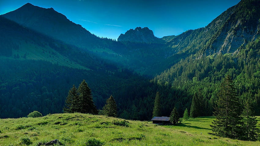 Pemandangan, Alam, Rumput, Pegunungan Wallpaper HD