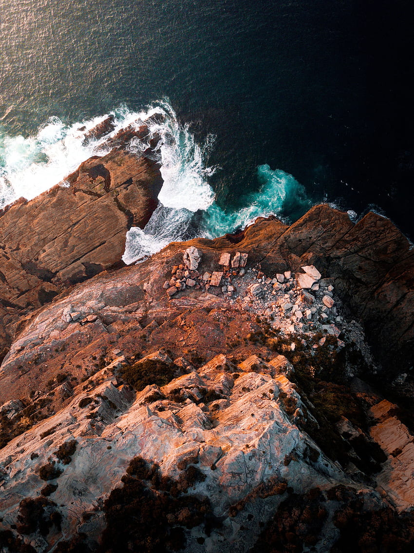 Nature, Sea, Waves, Rock, Break, Precipice, Foam, Surf HD phone wallpaper