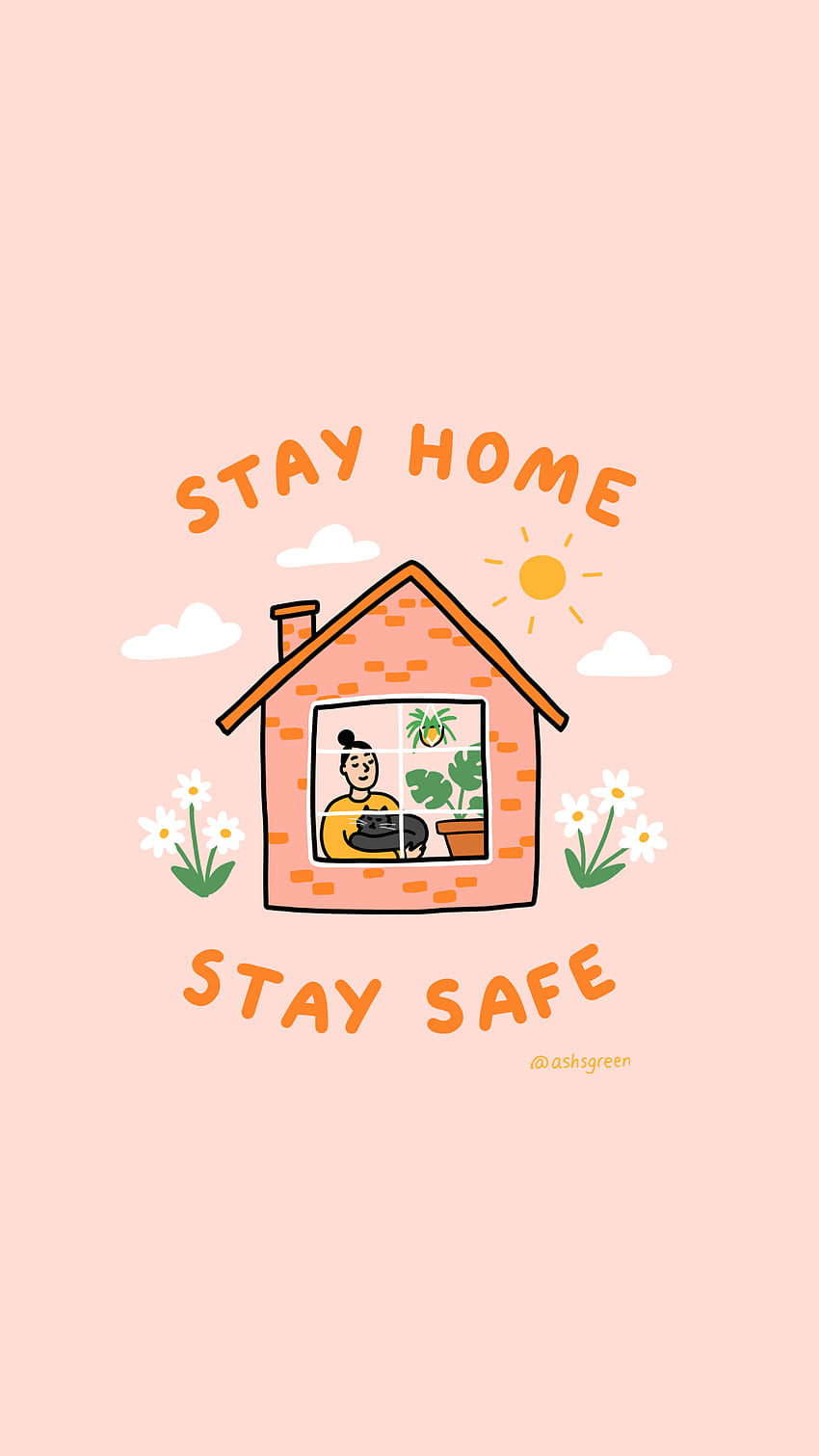 Cute Stay Home Stay Safe Phone HD phone wallpaper