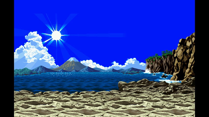beach of sun, blue, sea, white, hills, sky HD wallpaper