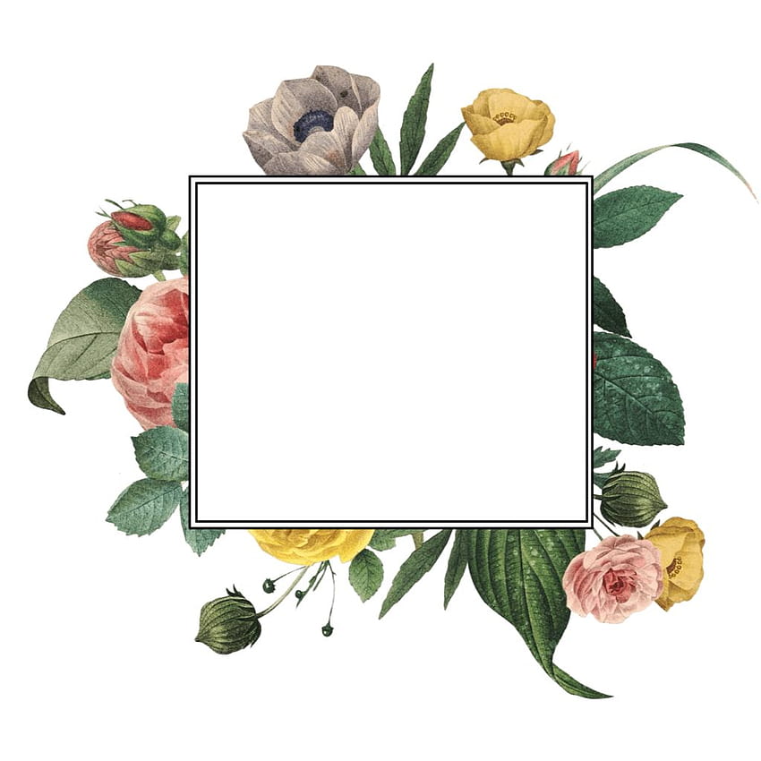 花のフレーム。 Wedding card diy, Background diy, Flower frame, Vintage Flower Frame HD電話の壁紙