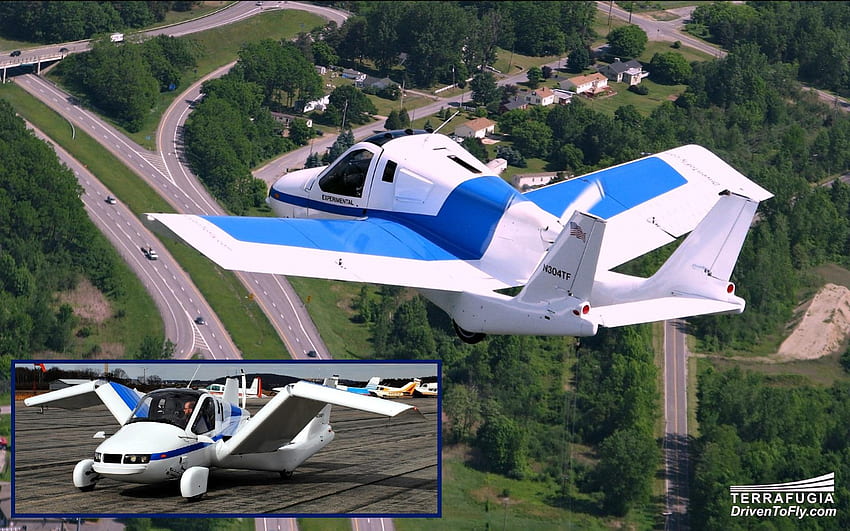 Fliegendes Auto, Landschaft, Fliegen, Auto, Flugzeug HD-Hintergrundbild
