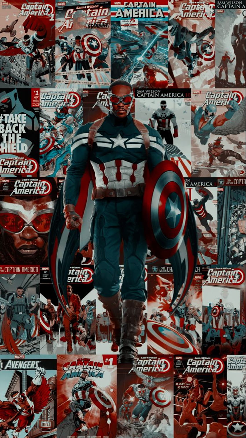 Captain America. Sam Wilson. Falcon Background. Falcon marvel, Captain america art, Captain america HD phone wallpaper