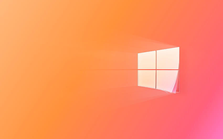 Logo Windows 10, , minimalis, latar belakang merah muda, kreatif, minimalis Windows 10, OS, Windows 10 Wallpaper HD