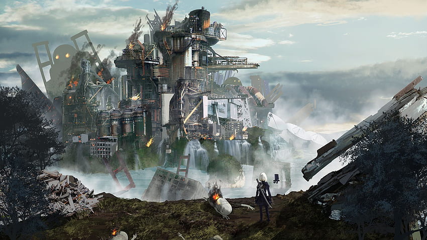 Reruntuhan Kota Nier Automata - Nier Wallpaper HD
