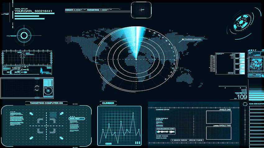 Cyber ​​ekran, wizualizacja danych Tapeta HD