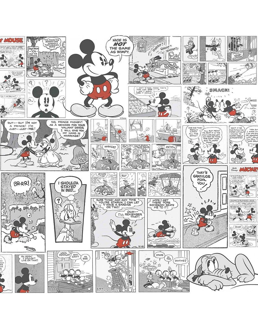 30113 Mickey Classic Rasch Textil Deti - Comics and More, Classic Mickey Mouse HD тапет за телефон