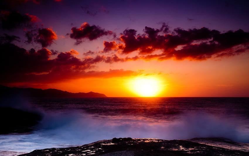 Just Me & The Sun, 숨막히는, 나, 해변, 아름다운, 금, 그냥, 해안, 예쁜, 보라색, 보기, 자연, 하늘, 놀라운, 태양, 일몰 HD 월페이퍼