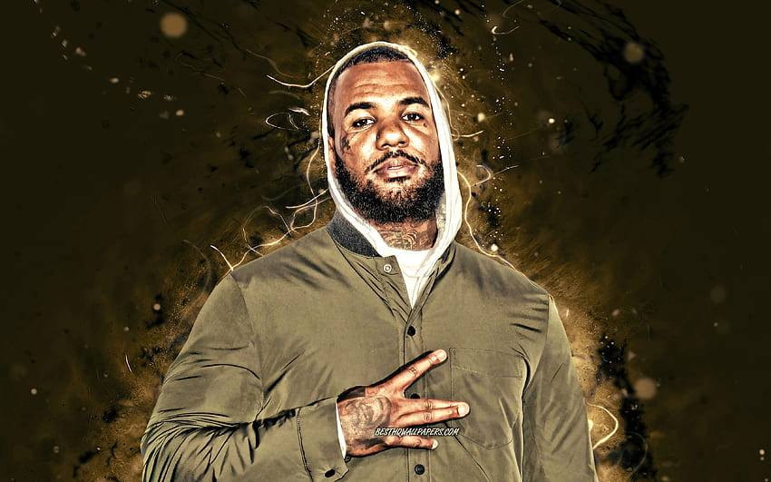 The Game, , american rapper, brown neon lights, music stars, fan art, Jayceon Terrell Taylor, american celebrity, portrait, creative, The Game for with resolution . High Quality HD wallpaper